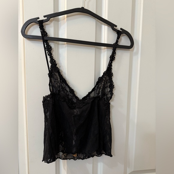 NWT SKIMS Stretch Lace Triangle Cami (TOP ONLY) in Soot - Picture 7 of 8